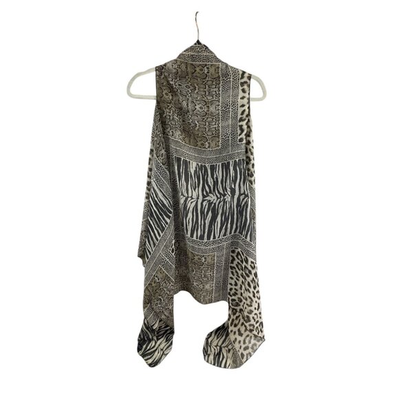 Sax Womens Animal Print Open Front Kimono Vest Duster Lightweight One Size Artsy - Picture 4 of 12